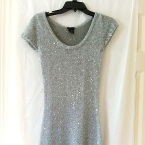 Grey Sequined Sweater Dress- Size Small